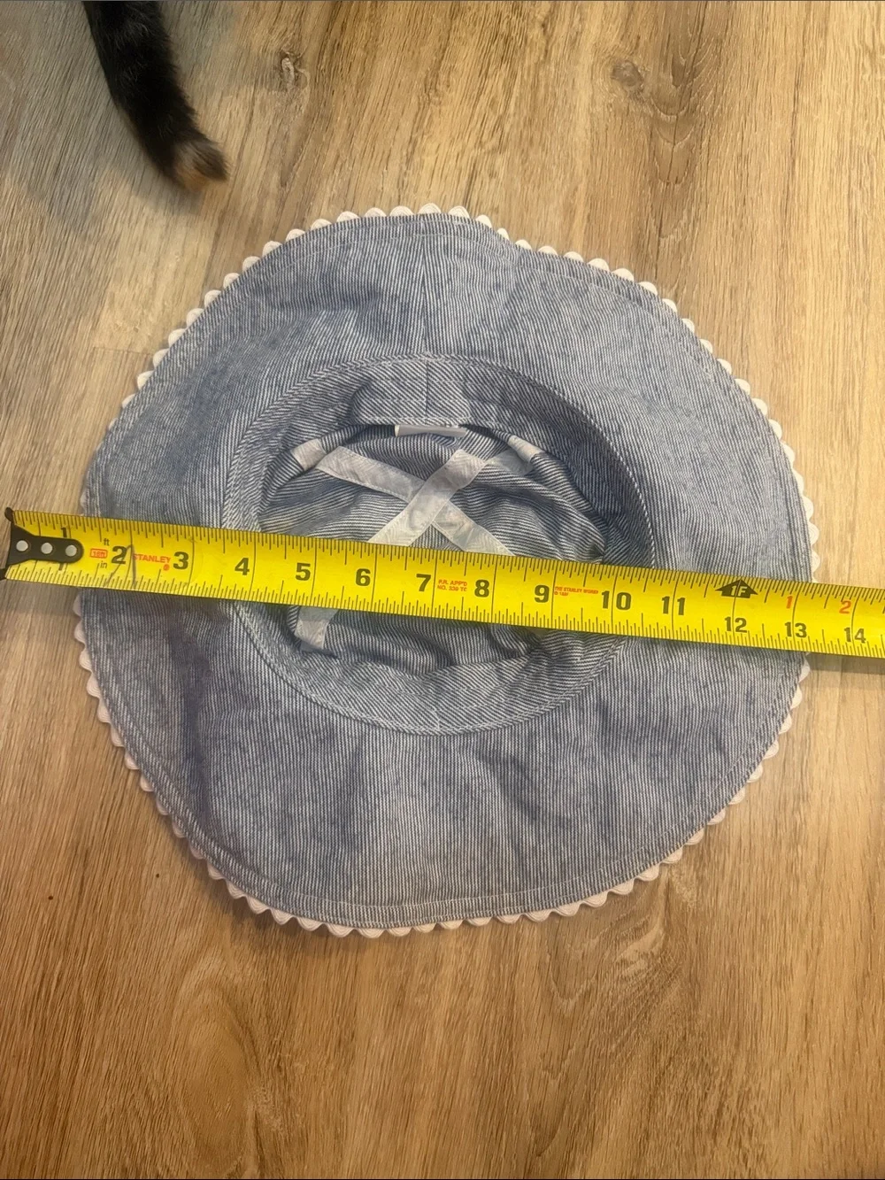 Hanna Andersson Light Blue Striped Kids Sun Hat with Bow Trim